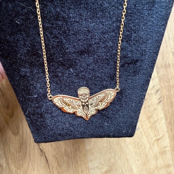 Gold Butterfly Pendant Necklace - Picture 3 of 3